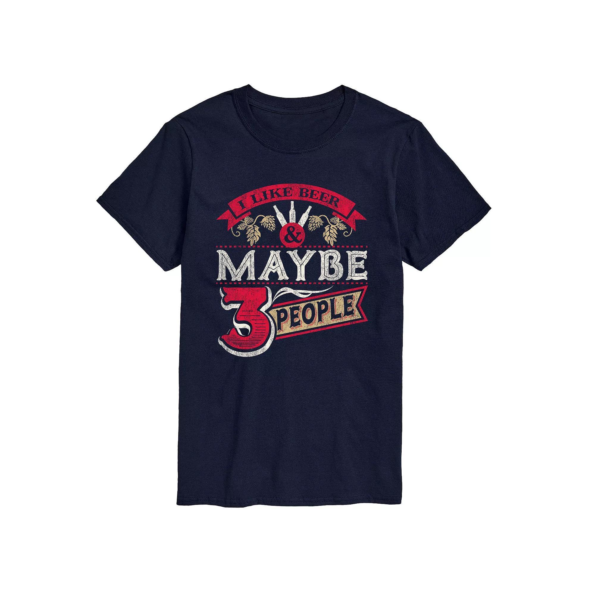 Mens Like Beer Maybe 3 People Tee Blue Product Image