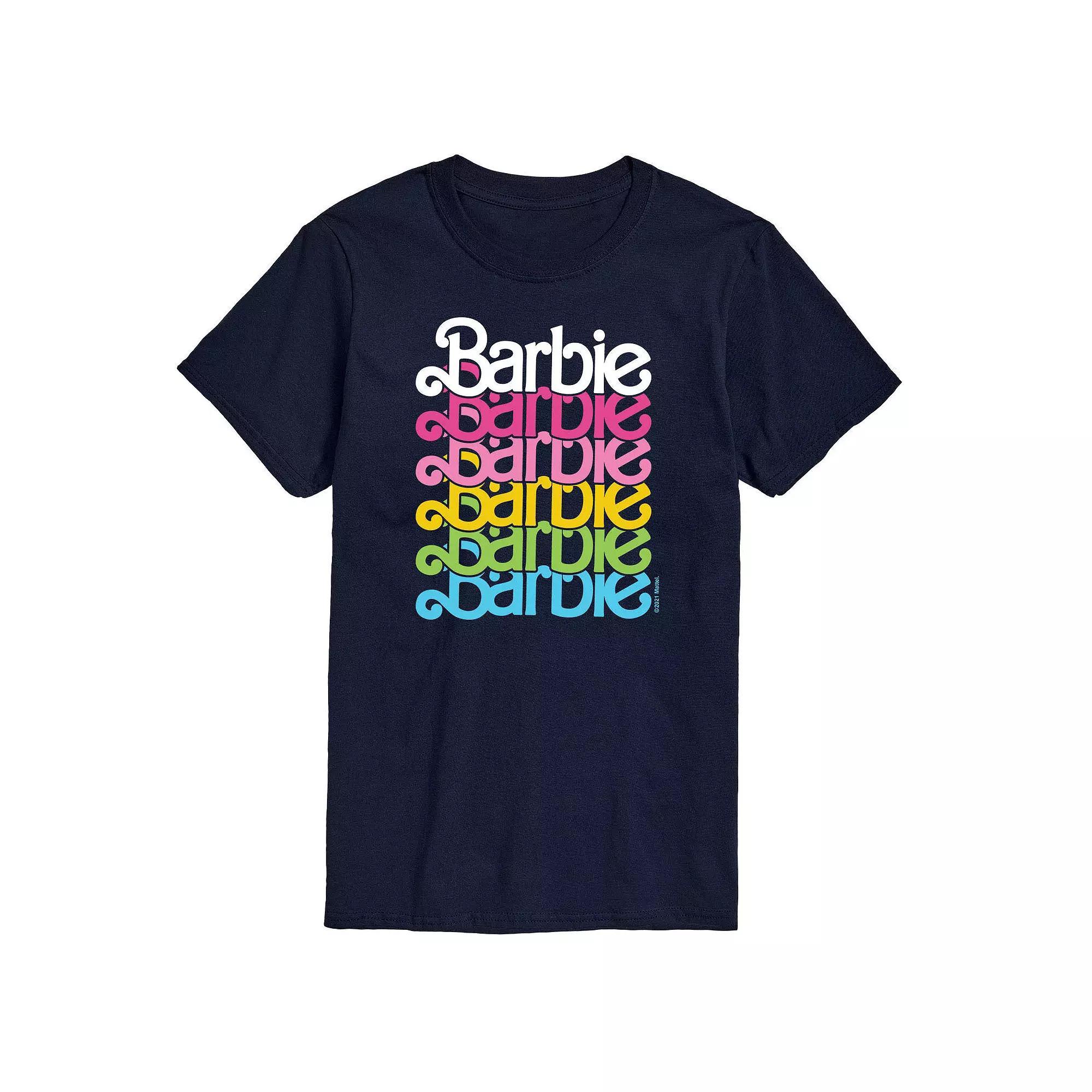 Mens Barbie Logo Rainbow Graphic Tee Blue Product Image