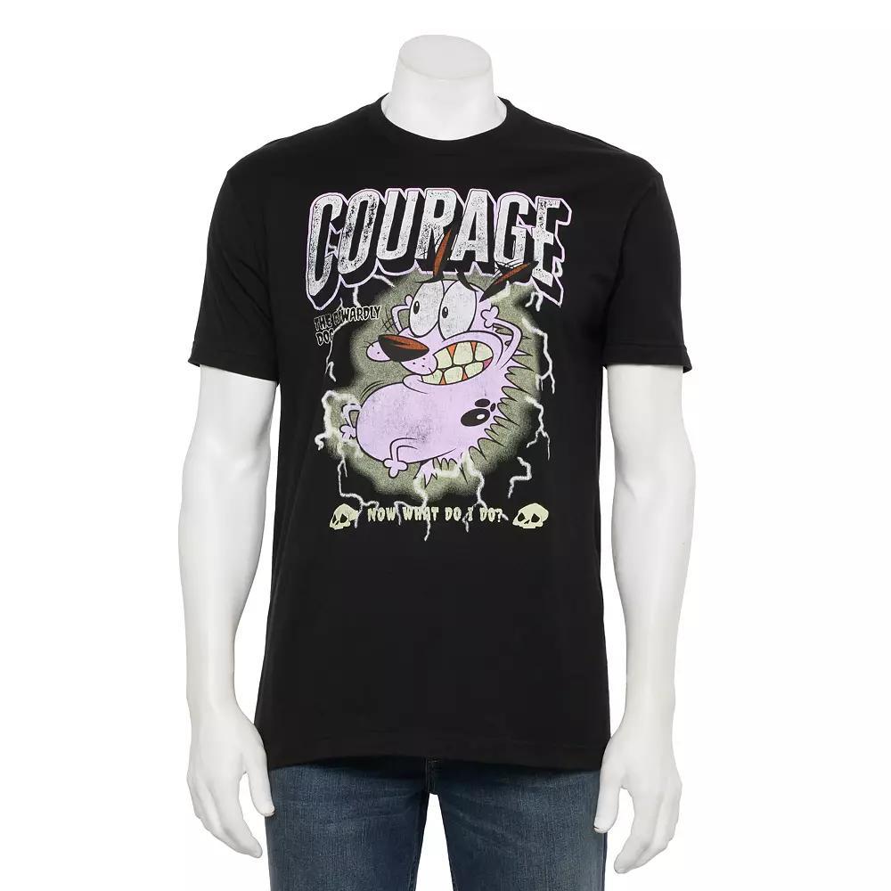 Men's Courage the Cowardly Dog Vintage Distressed "Now What Do I Do?" Graphic T-Shirt, Size: Medium, Black Product Image