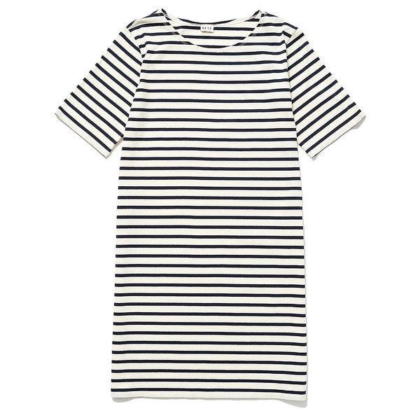 The Tee Dress - Cream/Navy Female Product Image