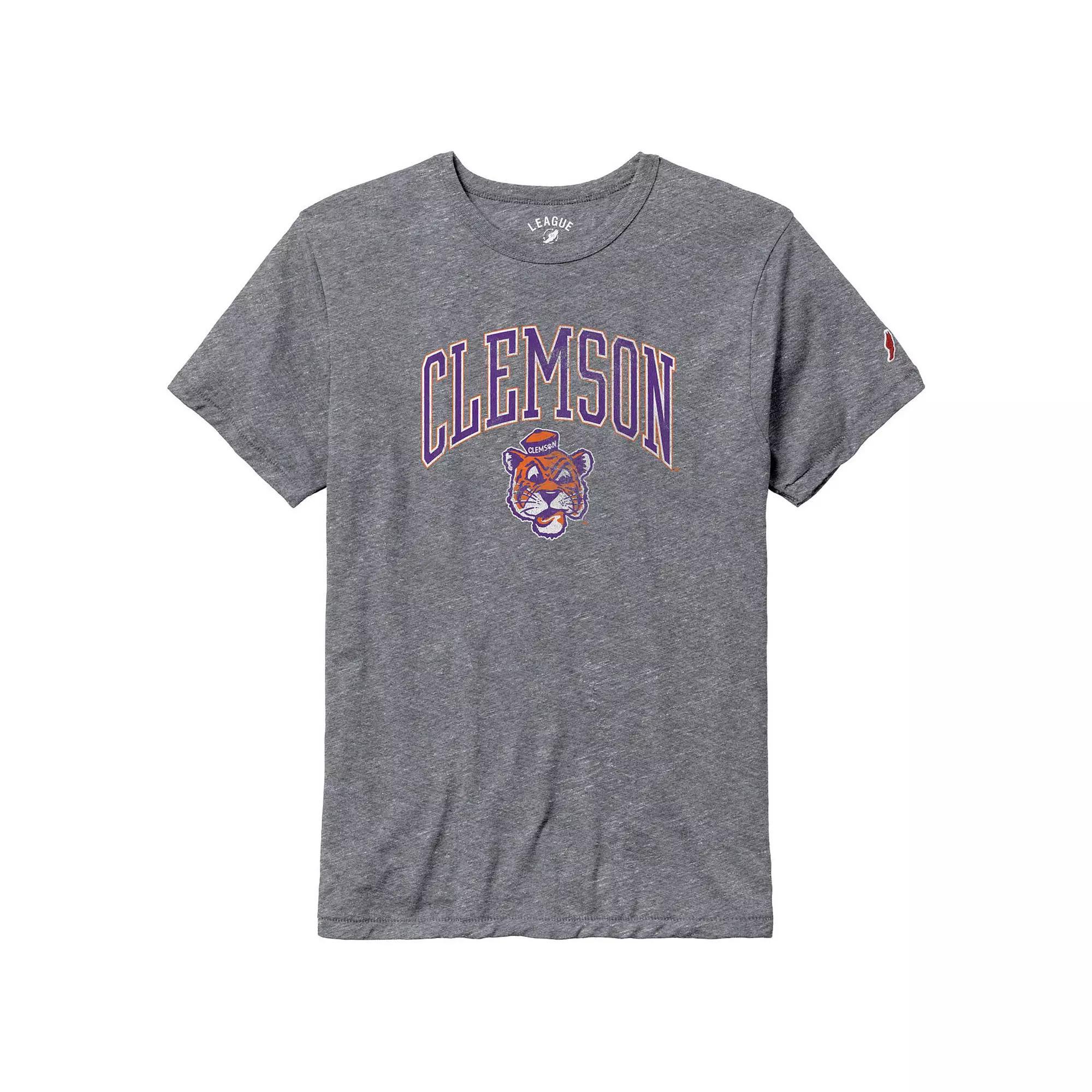 Men's League Collegiate Wear Heather Gray Clemson Tigers Tall Arch Victory Falls Tri-Blend T-Shirt, Size: 2XL, Grey Product Image