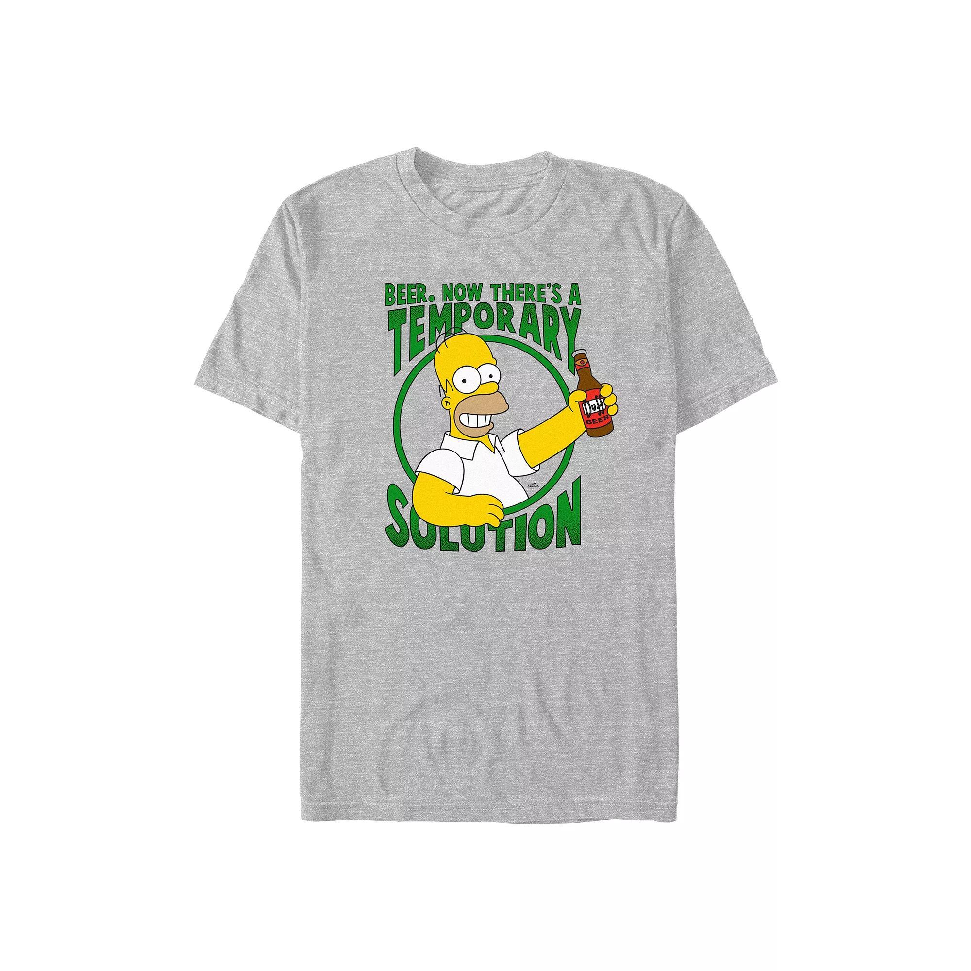 Men's The Simpsons Temporary Solution Graphic Tee, Size: XXL, Athletic Grey Product Image