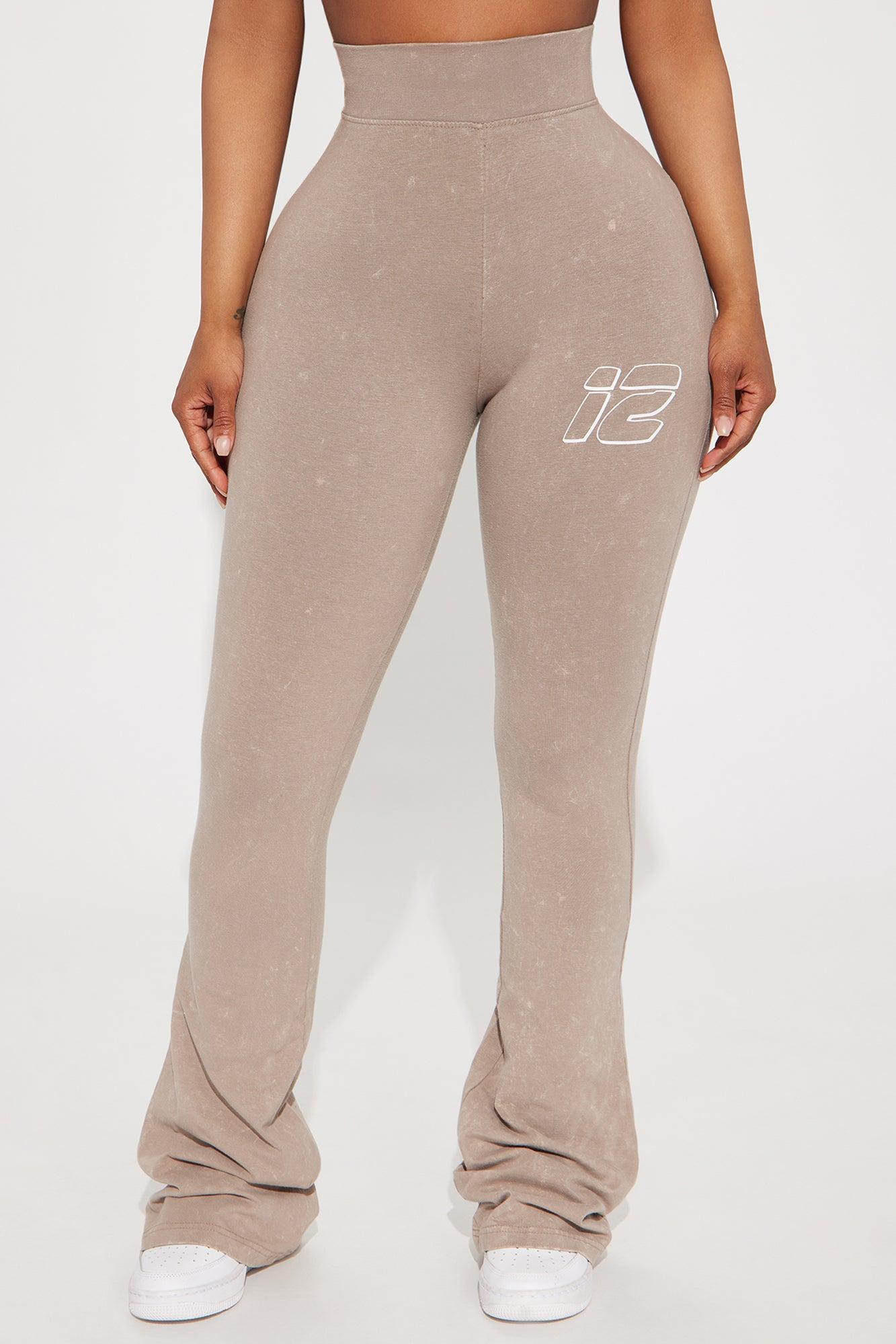 Stay Sporty Washed Wide Leg Pant - Taupe/combo Product Image