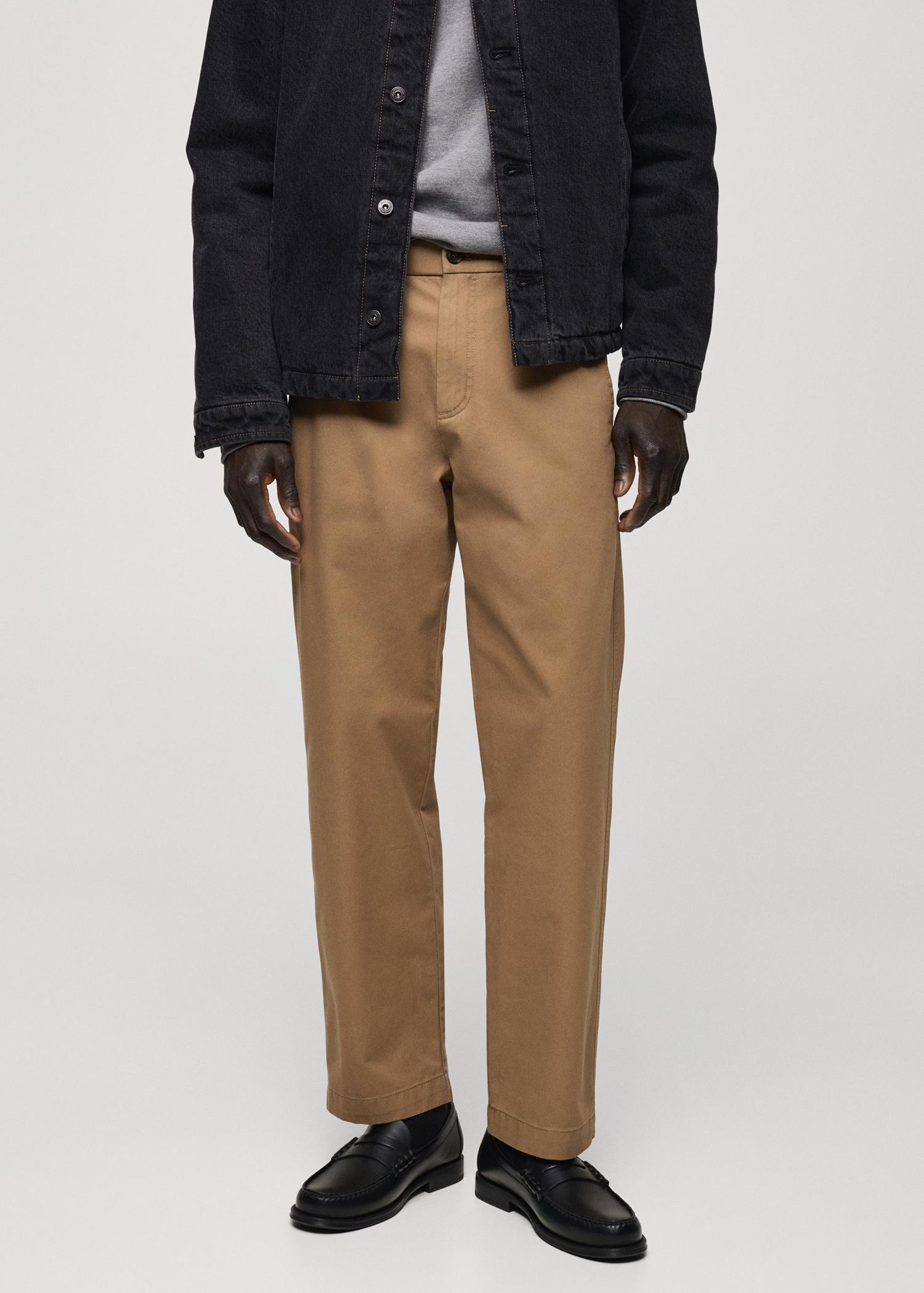 Regular-fit cotton pants with drawstring - Men | MANGO USA Product Image