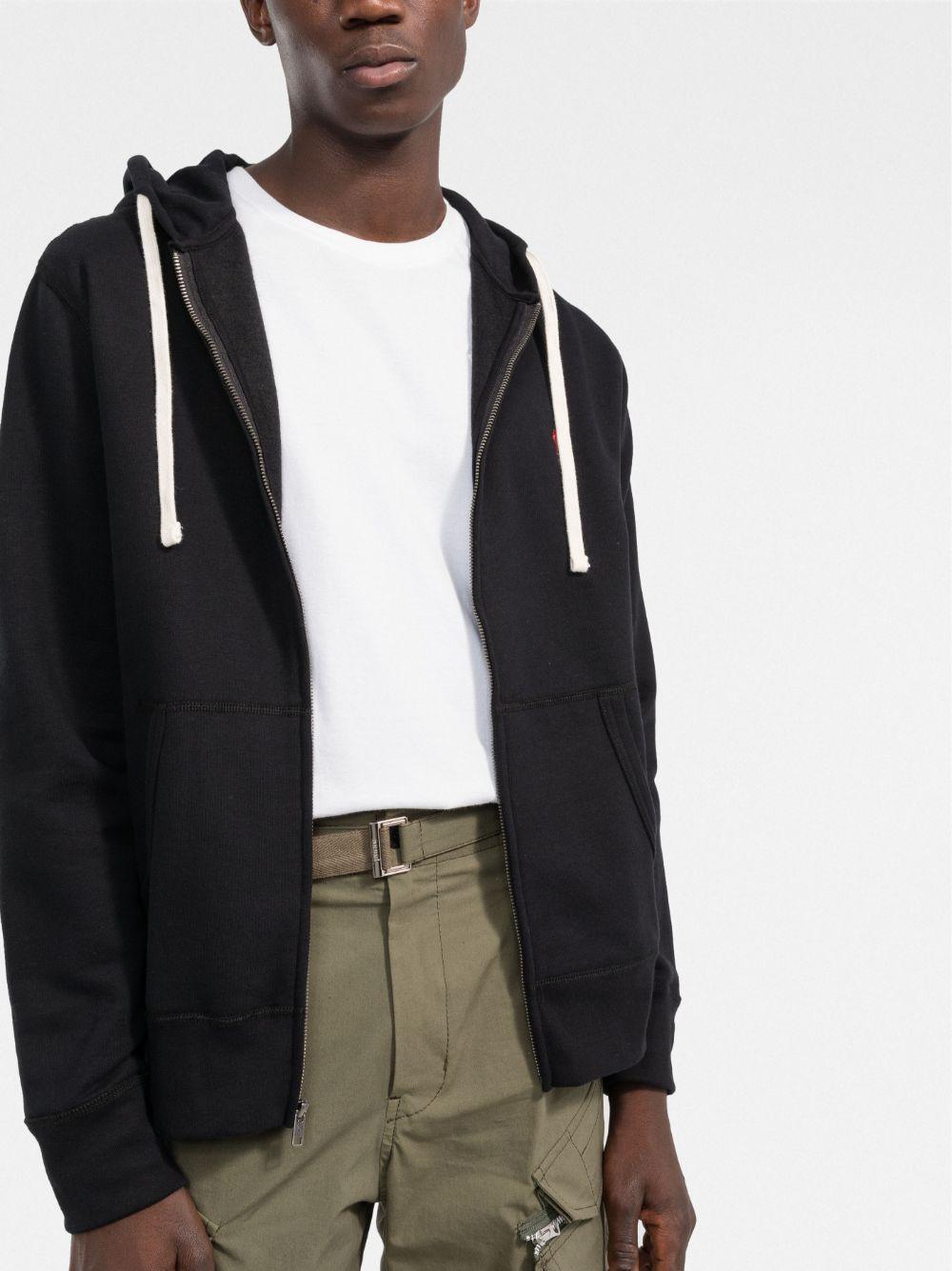 embroidered-logo zip-up hoodie Product Image