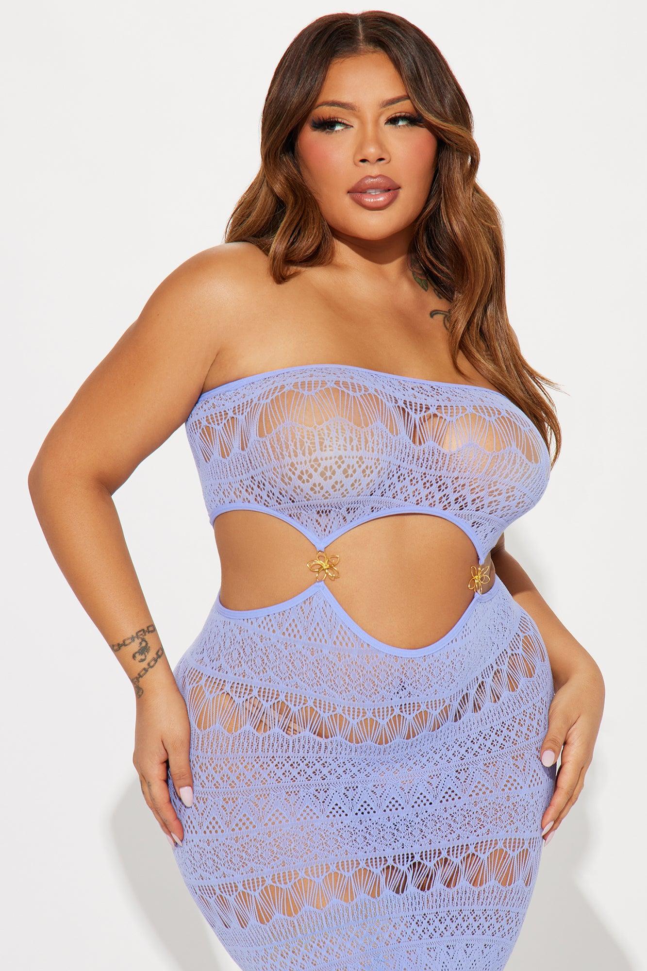Under The Sun Dress Bodystocking - Periwinkle Product Image