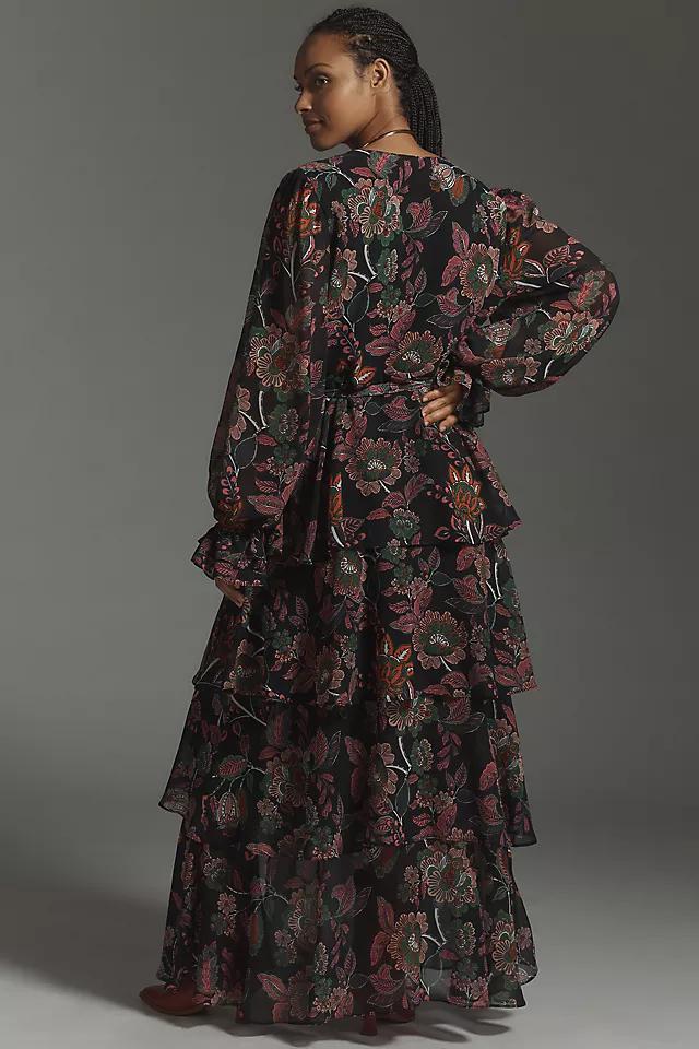 Hutch Long-Sleeve V-Neck Wrap Maxi Dress Product Image