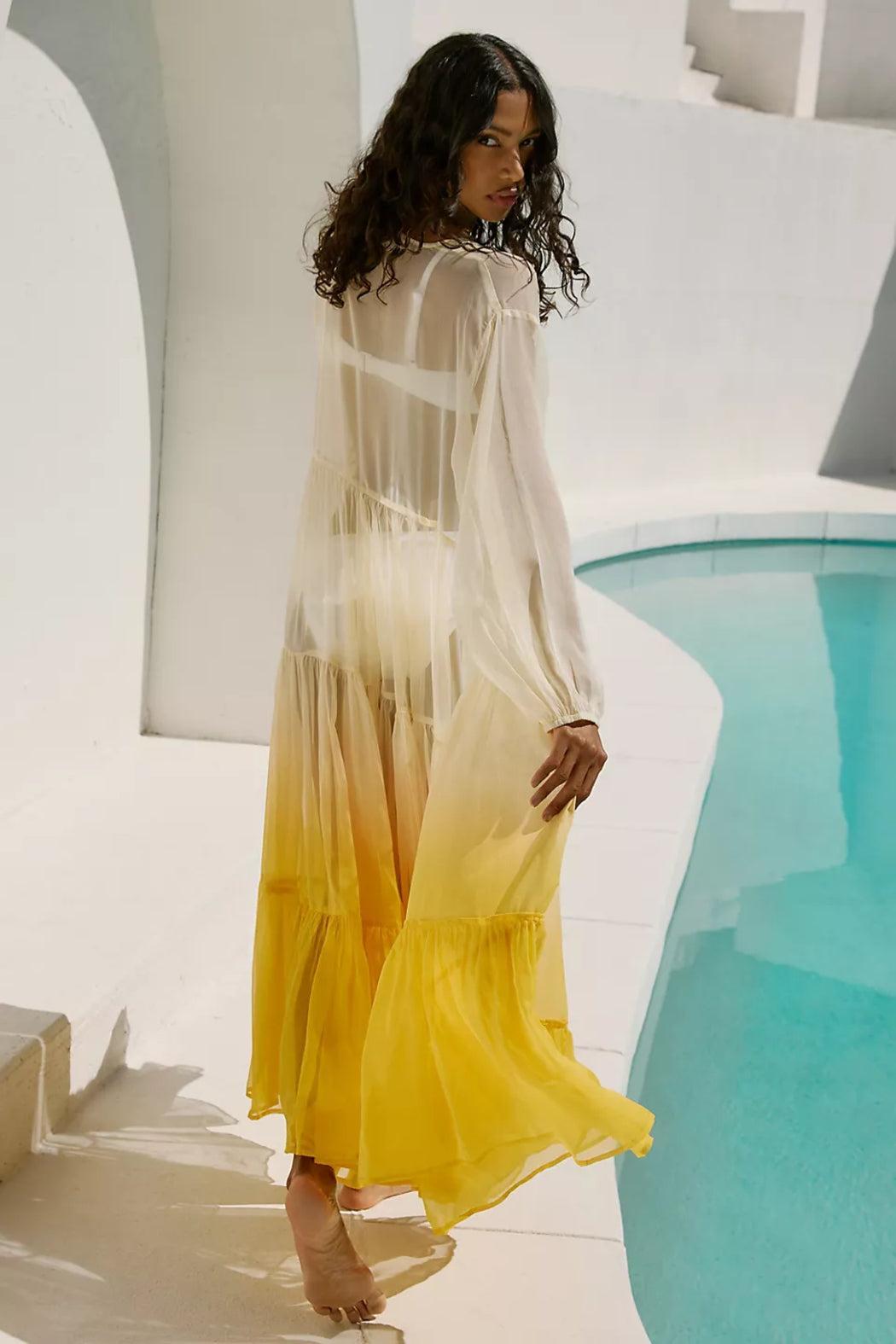 Ombré Tiered Sheer Kimono Product Image