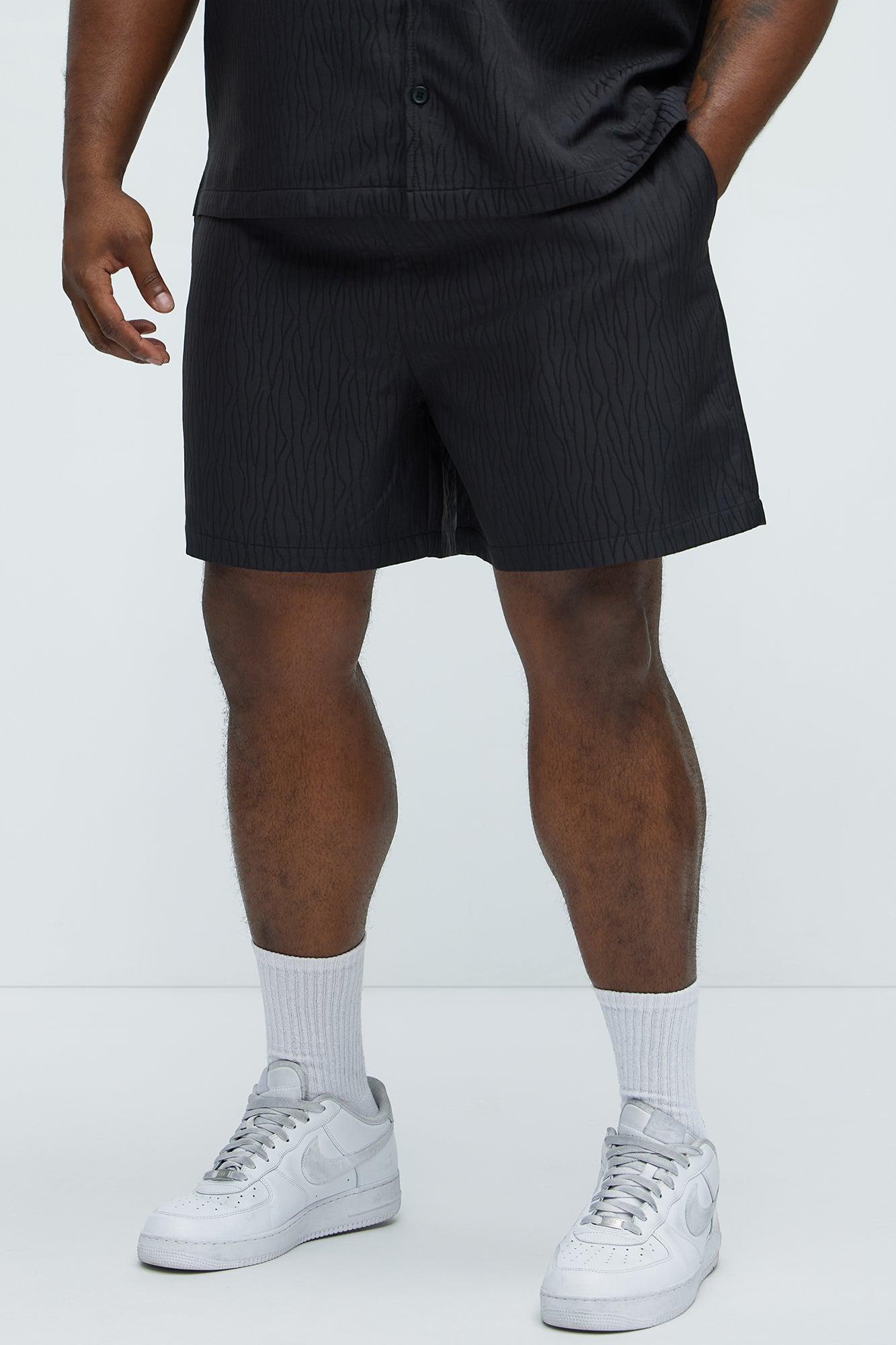 Tonal Tracks Jacquard Shorts - Black Product Image