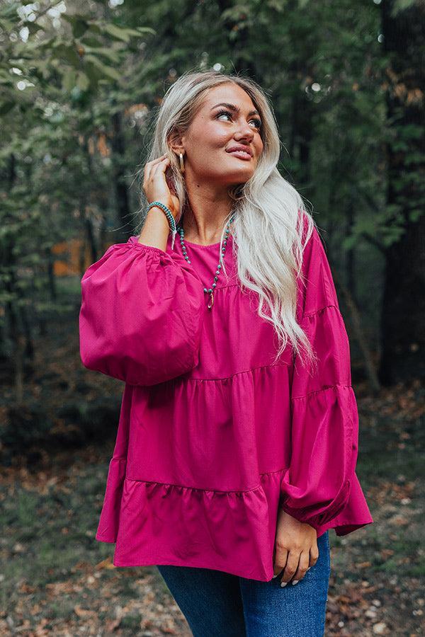 Ever So Posh Shift Top In Hot Pink Product Image