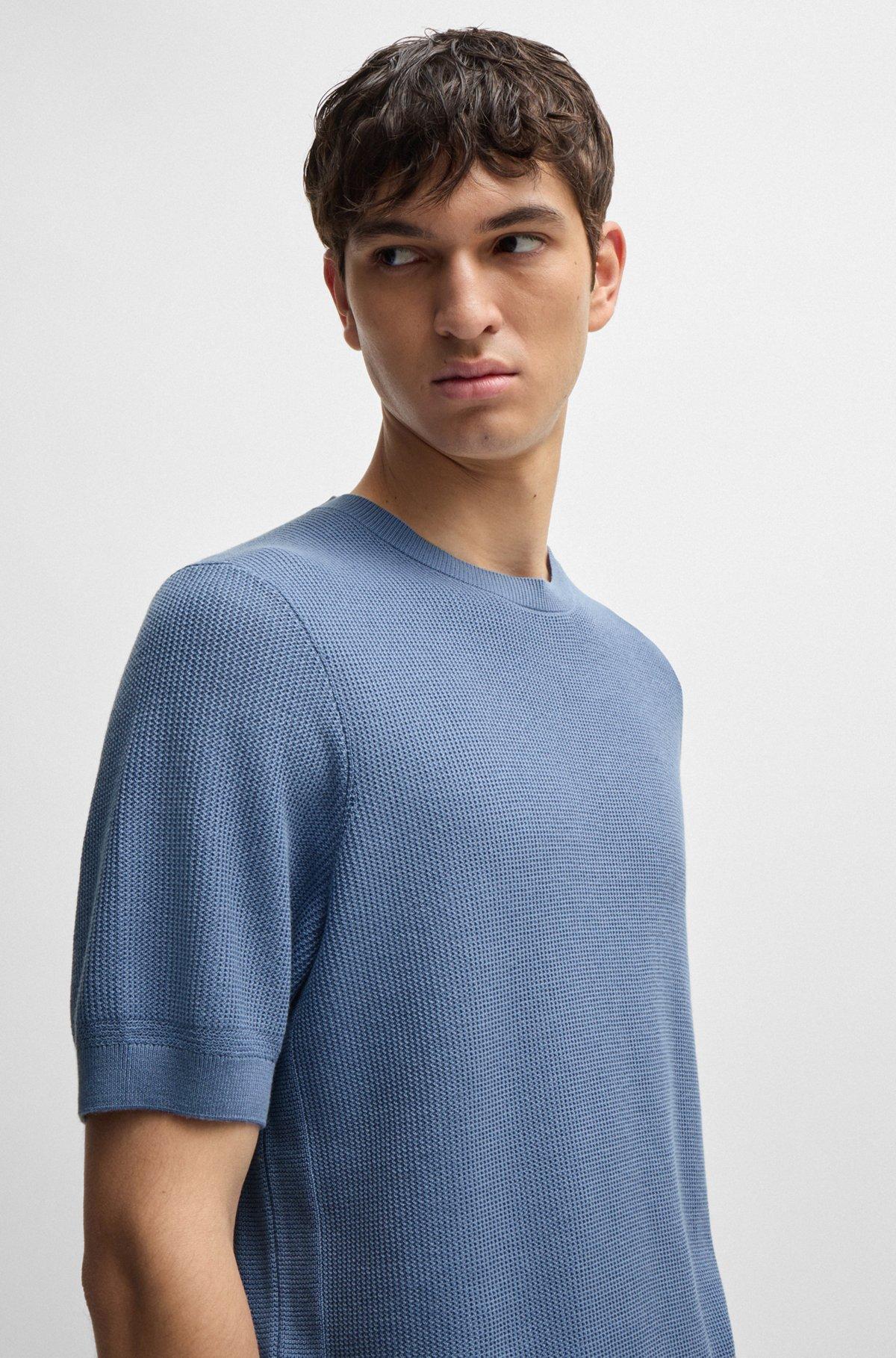 Regular-fit sweater with short sleeves and logo flag Product Image