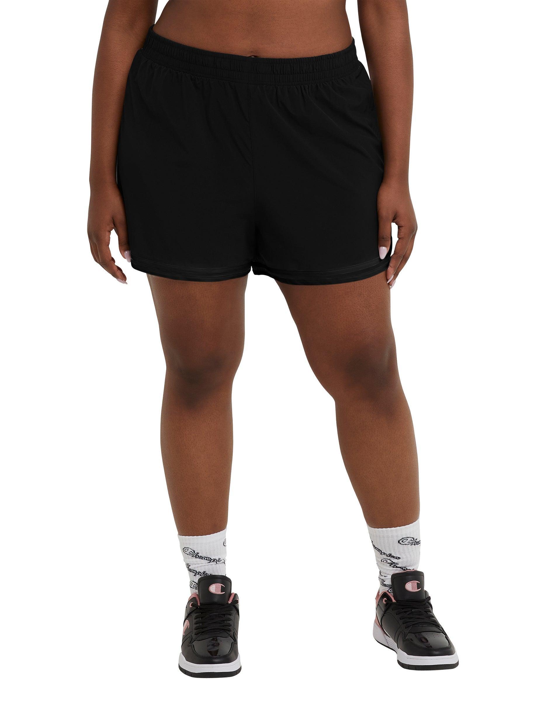 Womens Champion Varsity Shorts, C Logo, 3.5 (Plus Size) Black 4X Product Image