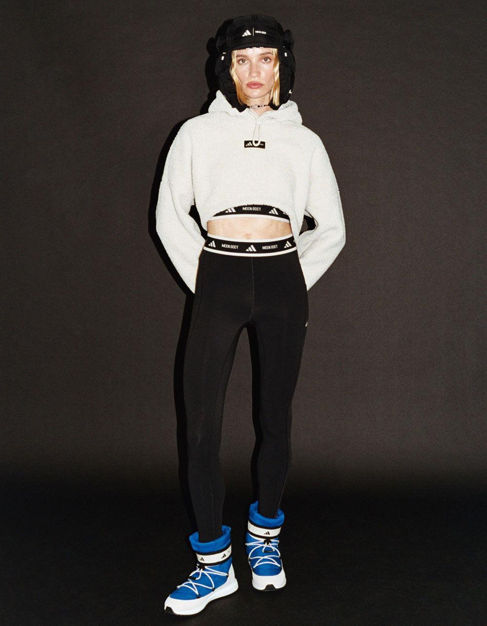 ADIDAS x MOON BOOT Cropped Womens Hoodie - CREAM Product Image