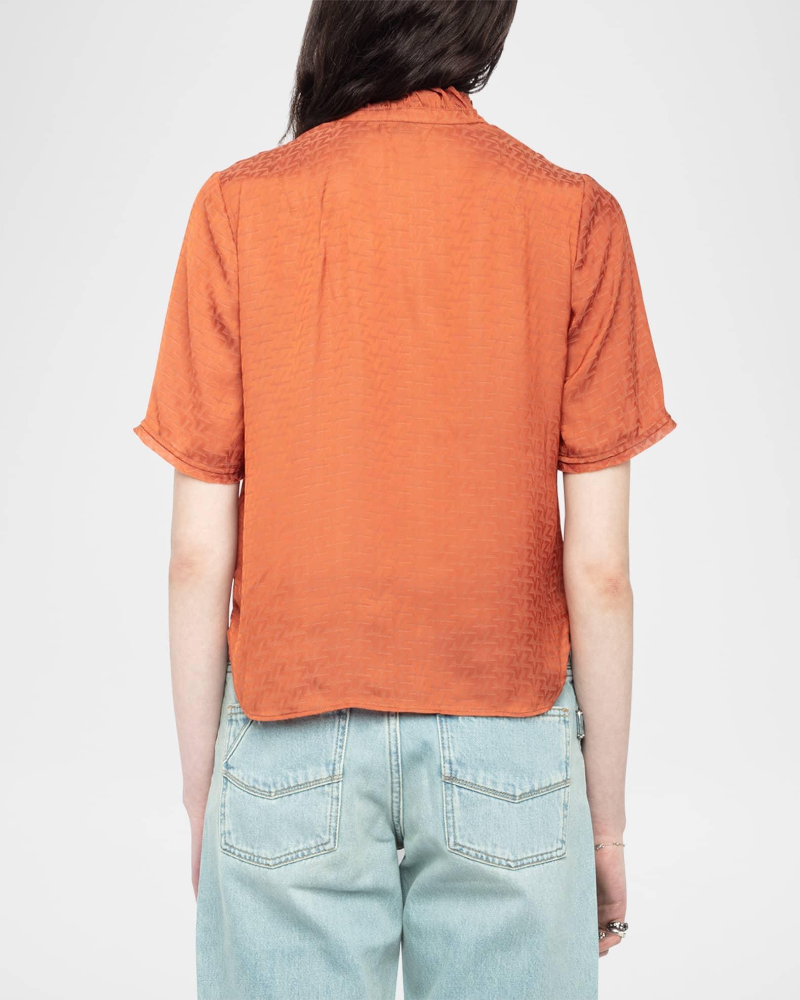 Topher Satin Monogram Blouse Product Image