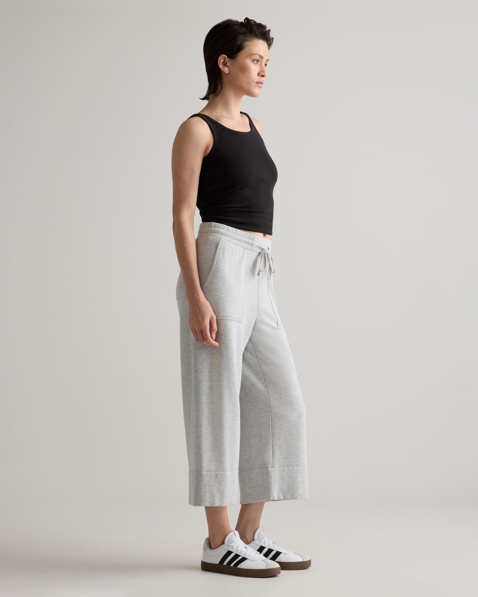 Quince | Women's Wide Leg Fleece SweatPantss Supersoft Fleece Lounge Pants Capri, Lenzing Modal Product Image
