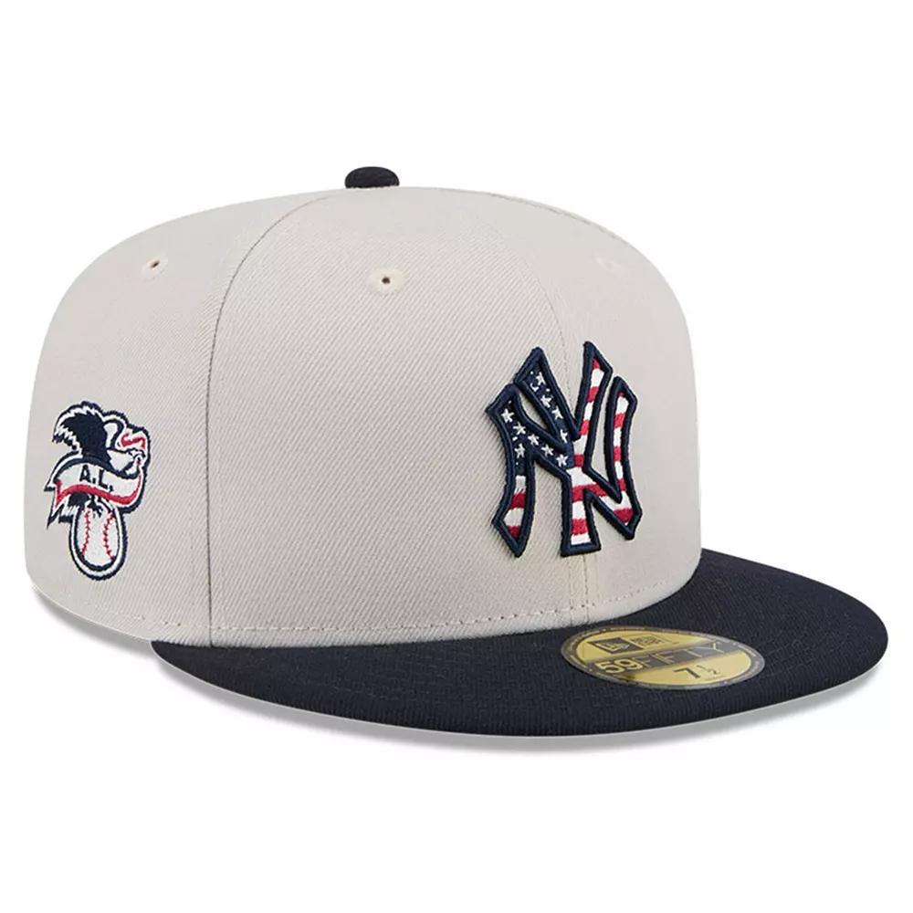 Men's New Era  Khaki/Black New York Yankees 2024 Fourth of July 59FIFTY Fitted Hat, Size: 7 3/4, Beig K Product Image