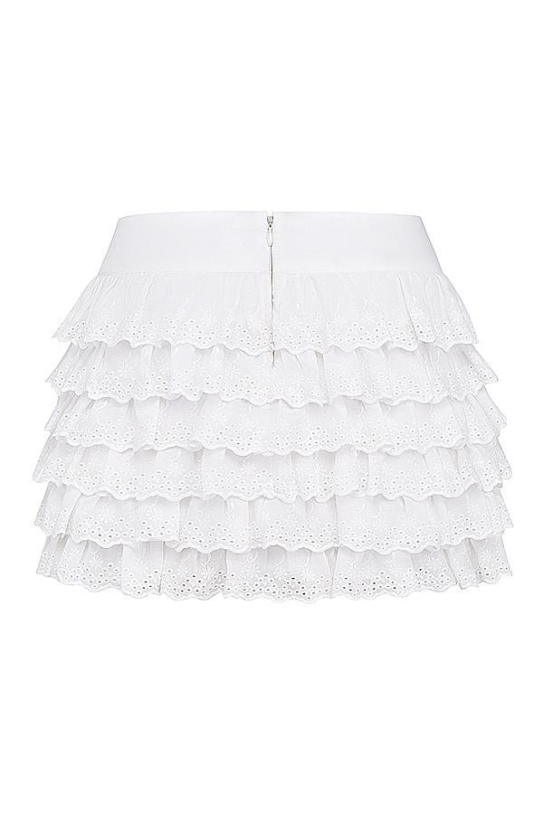 Fifi  white layered mini skirt Product Image