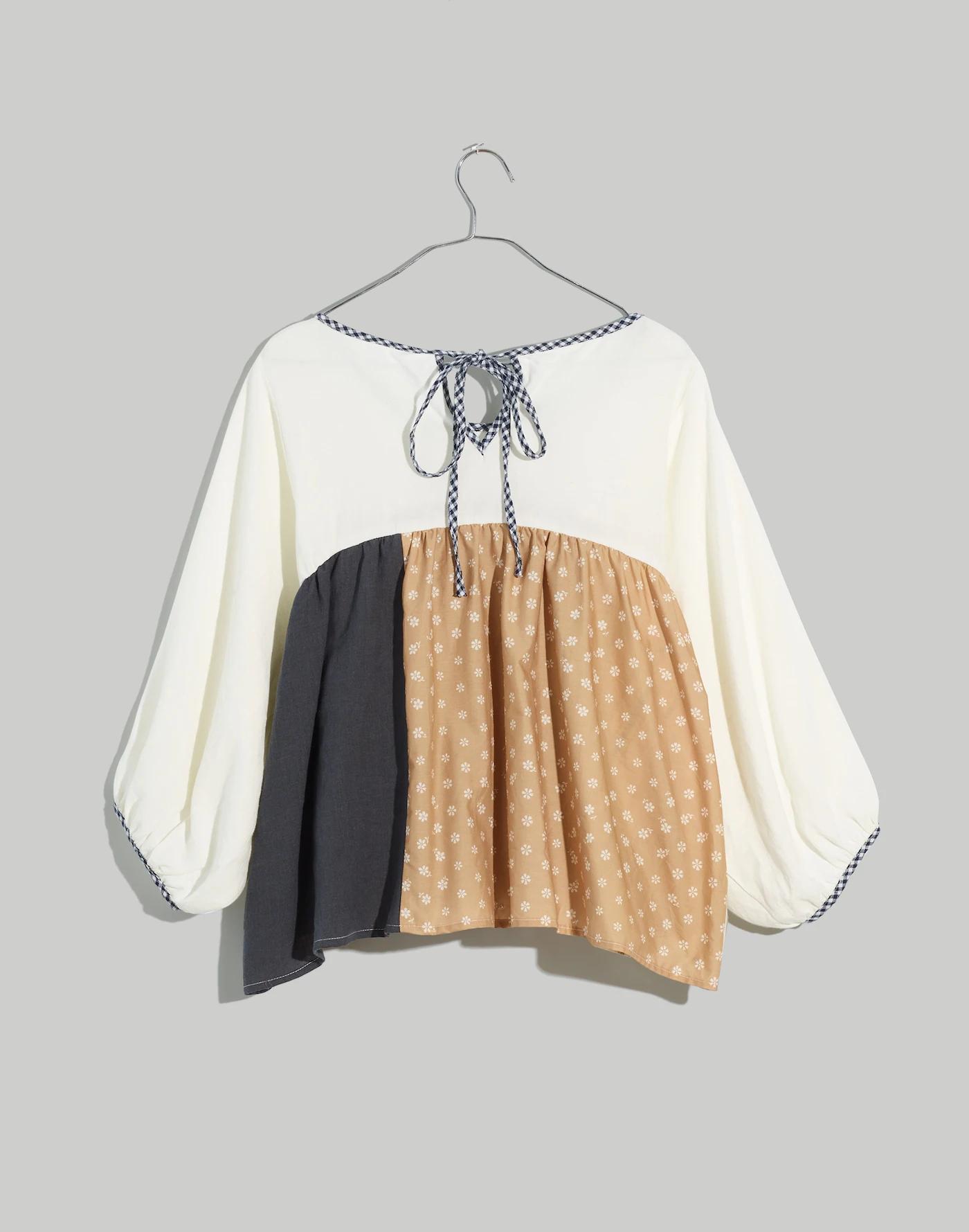 Madewell x La Réunion Upcycled Patchwork Peasant Shirt Product Image
