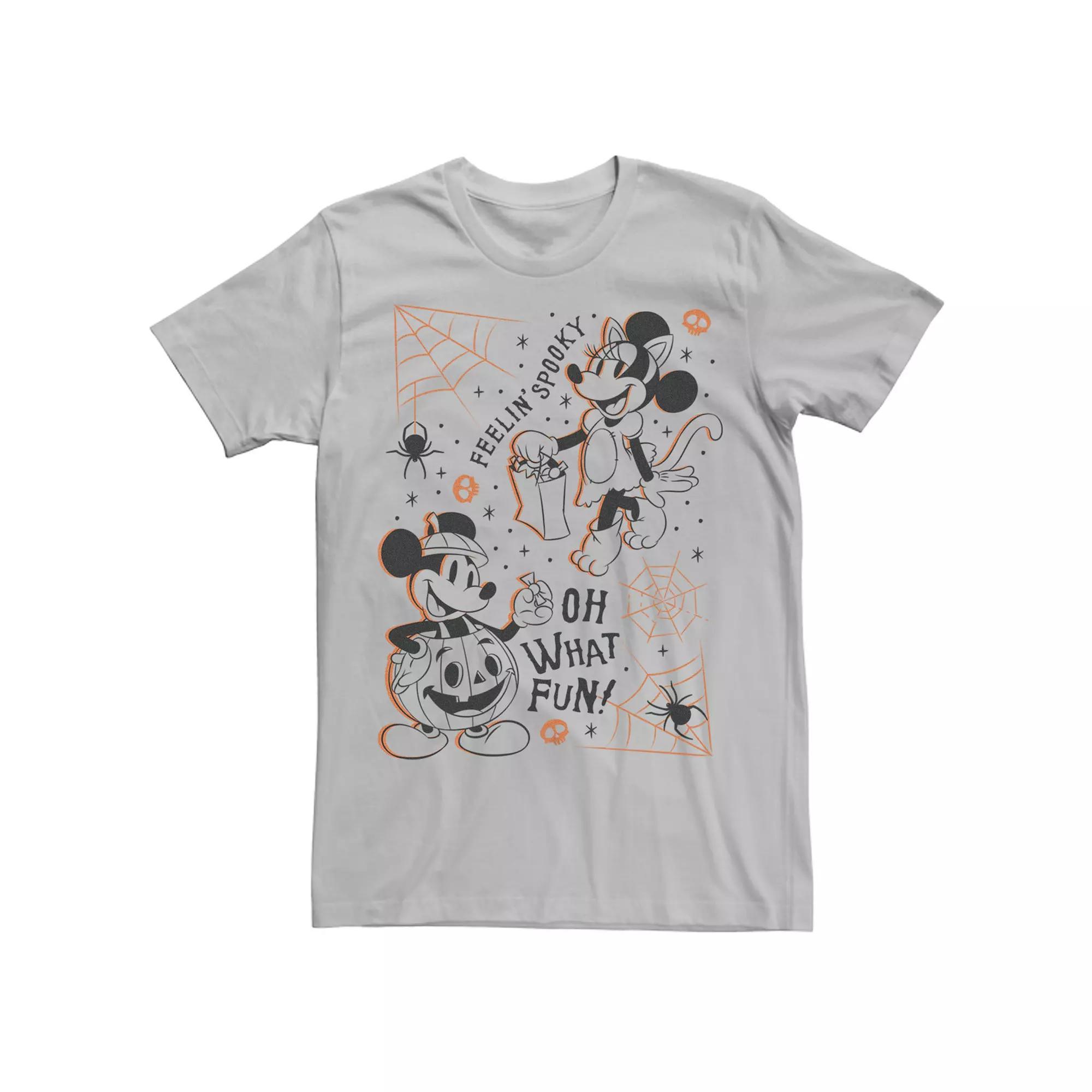 Disney's Mickey Classic Halloween Minnie Mouse Feelin' Spooky Costumes Men's Tee, Size: Medium, Silver Product Image
