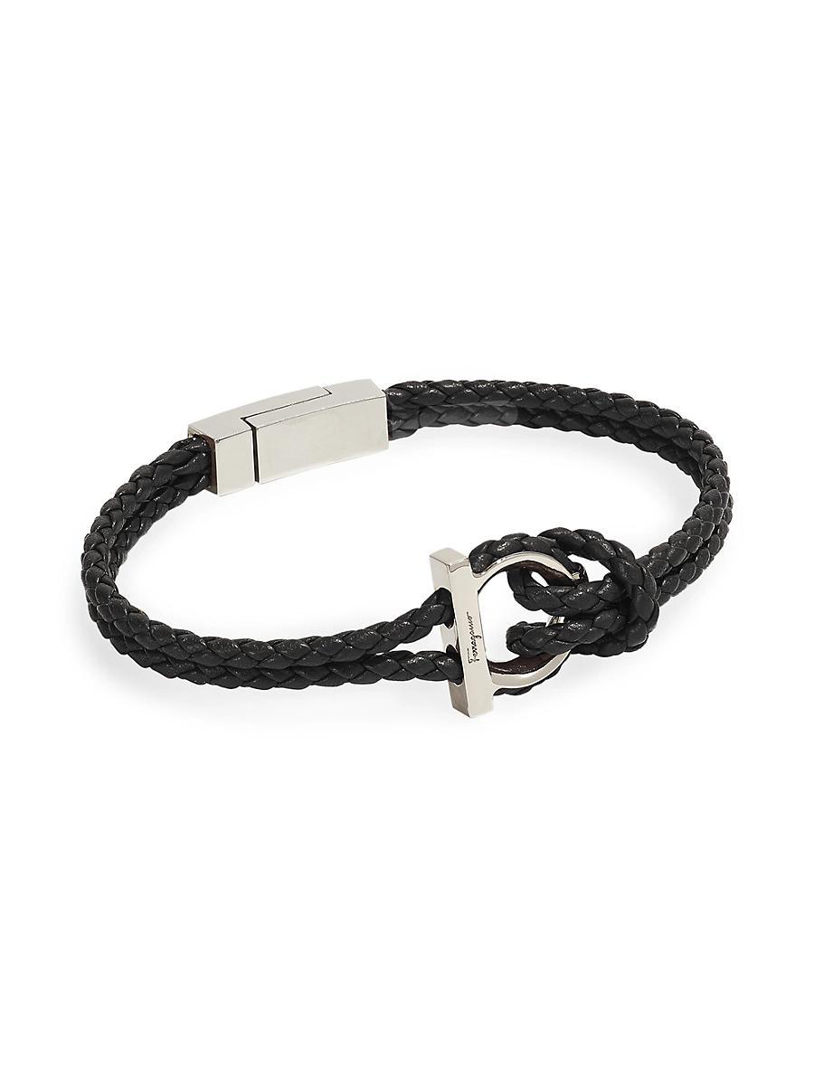 Mens Braided Leather Bracelet Product Image