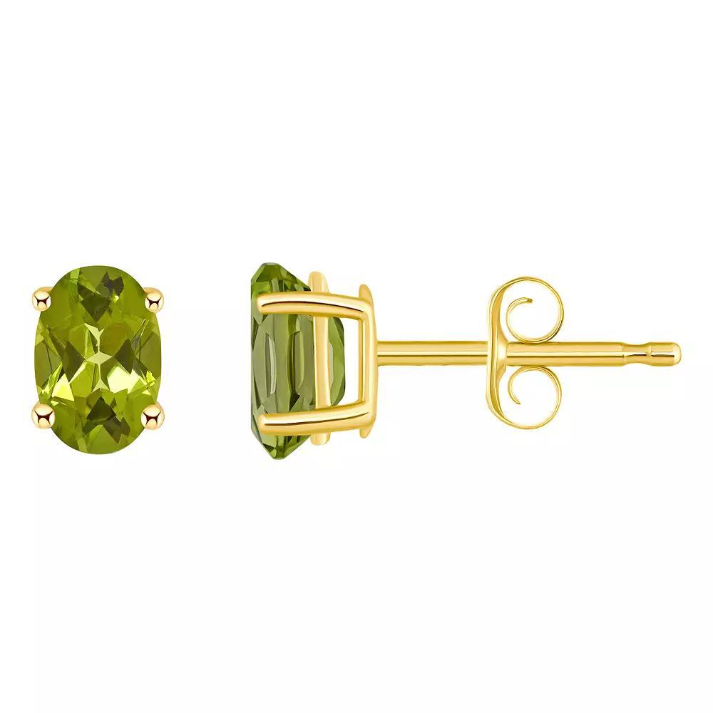 Celebration Gems 14k Gold Oval Gemstone Stud Earrings, Womens, Red Product Image