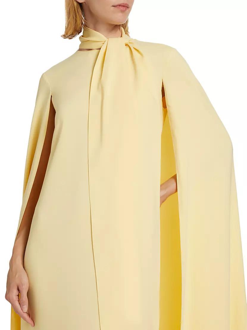 Silk Tie-Neck Cape Gown Product Image