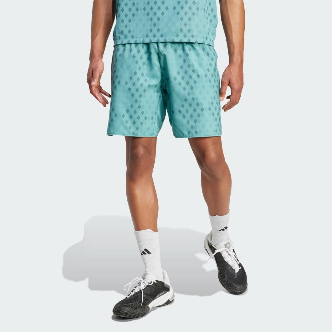 adidas Club Tennis Climacool Graphic Shorts White XS 9 Mens Product Image