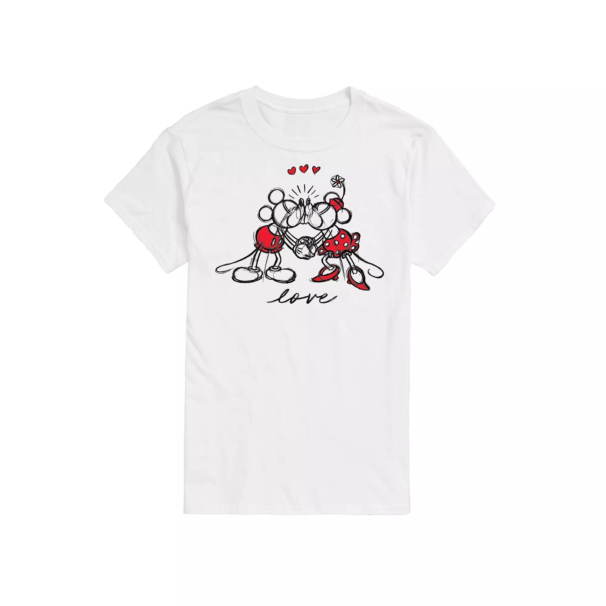 Disney's Men's Mickey Minnie Love Graphic Tee, Size: XL, Beige Product Image