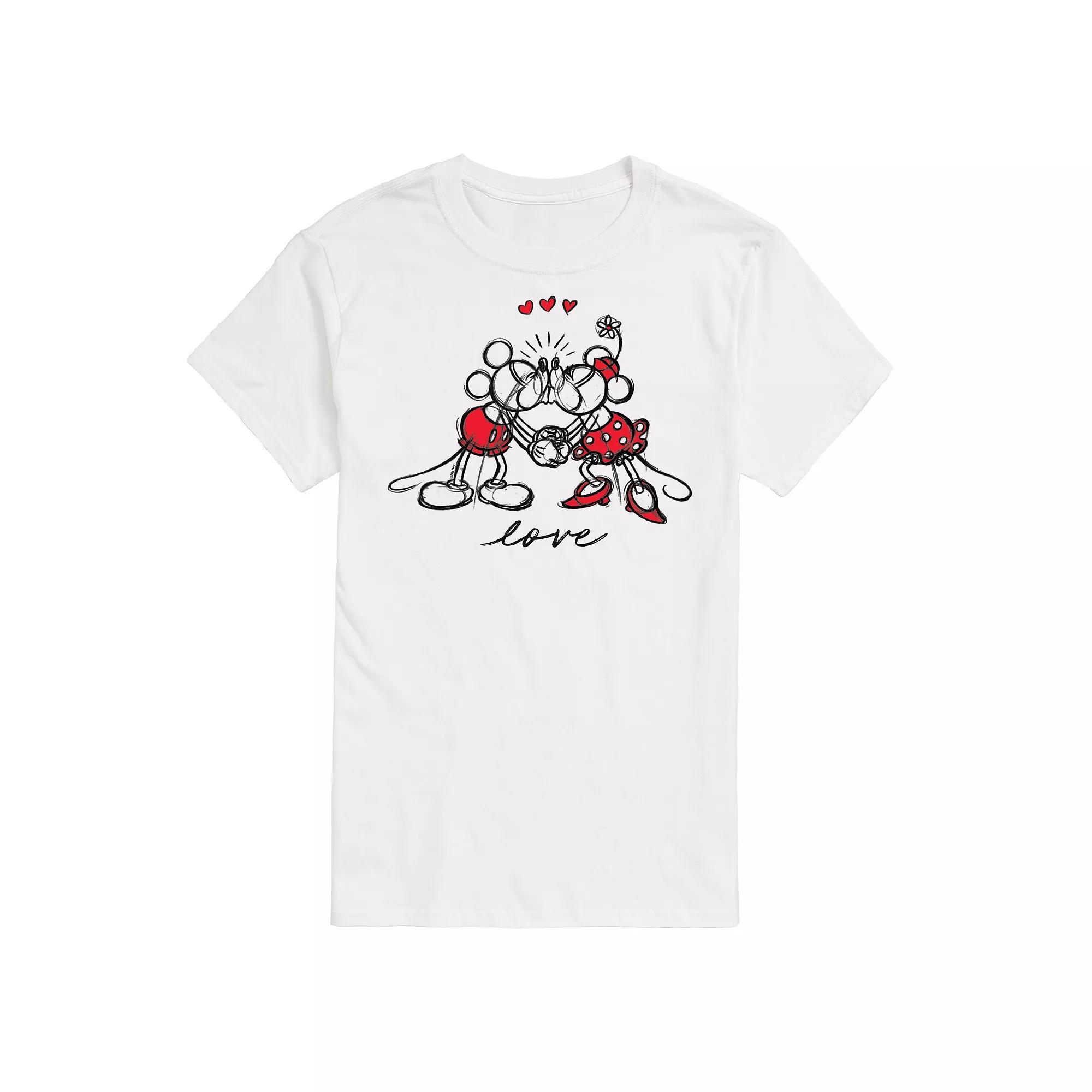 Disney's Men's Mickey Minnie Love Graphic Tee, Size: XL, Beige Product Image