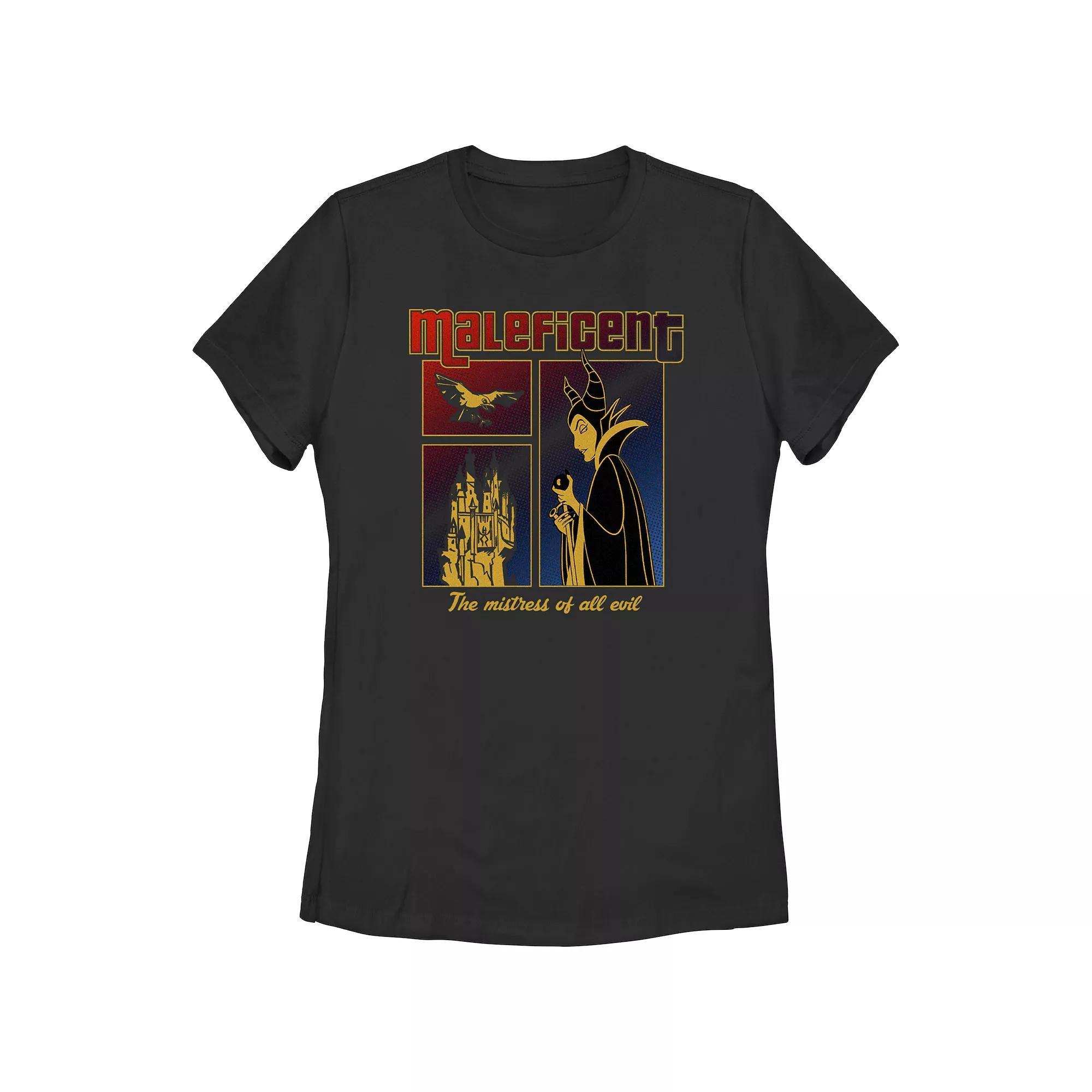 Disney Villains Sleeping Beauty Maleficent The Mistress Of All Evil Juniors' Graphic Tee, Girl's, Size: XXL, Black Product Image