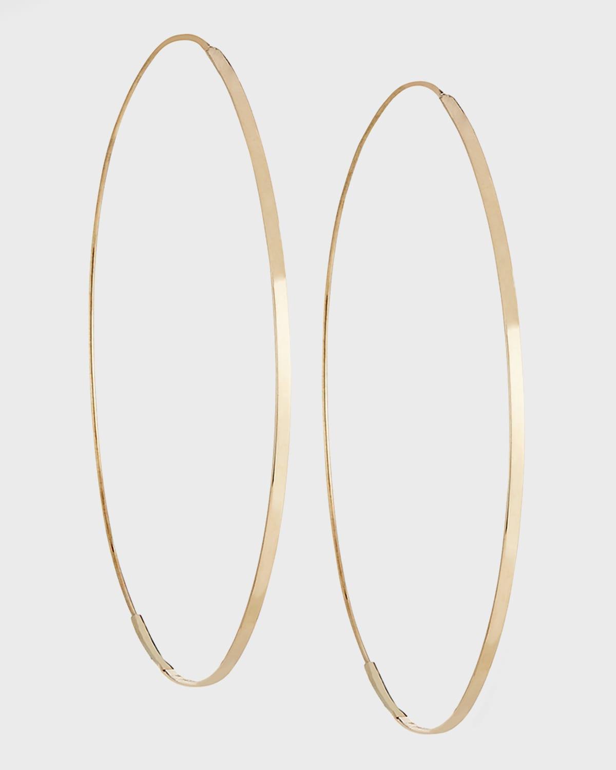 Womens Large Flat Magic 14K Yellow Gold Hoop Earrings/2.5 Product Image