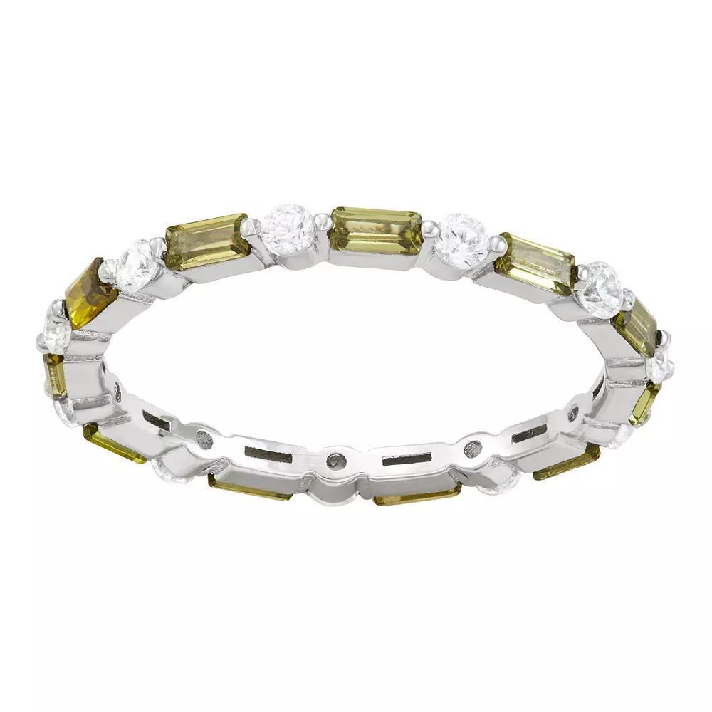 Contessa Di Capri Birthstone Eternity Ring, Women's, Size: 7, Sterling August Product Image
