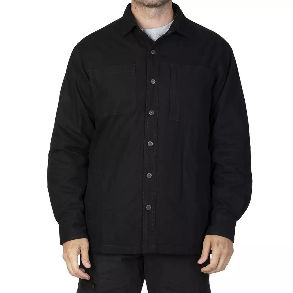 Men's Sonoma Goods For Life® Fleece-Lined Canvas Shirt Jacket, Size: Medium, Black Product Image