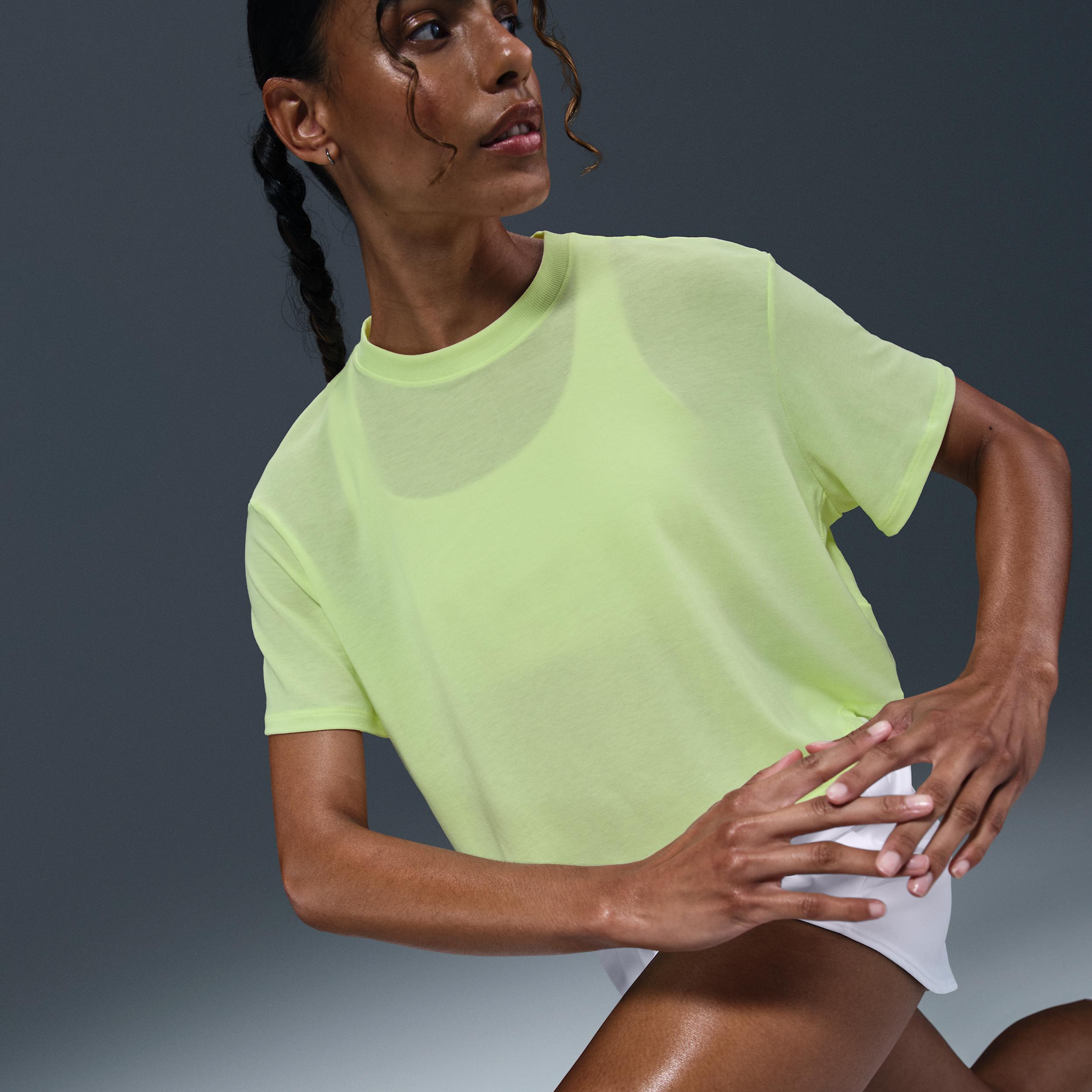 Nike Women's One Relaxed Dri-FIT Cropped Short-Sleeve Top Product Image