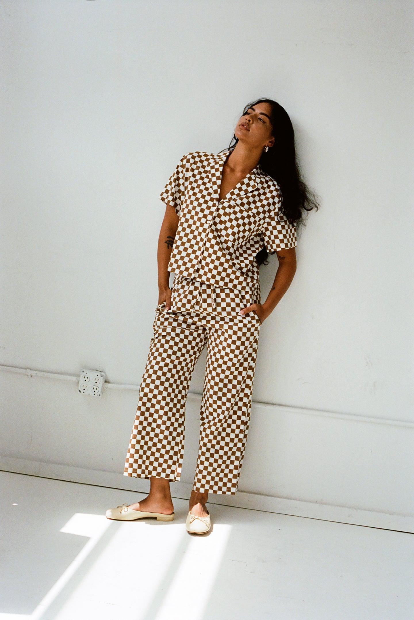 Lounge Pants - Toast Check Product Image