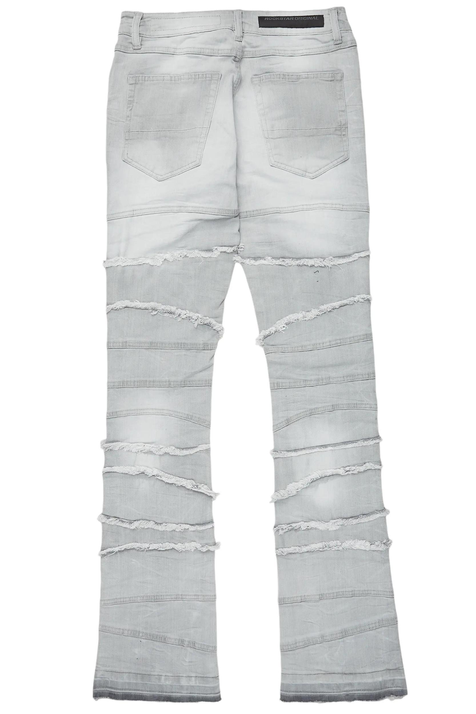Franko Light Grey Stacked Flare Jean Male Product Image