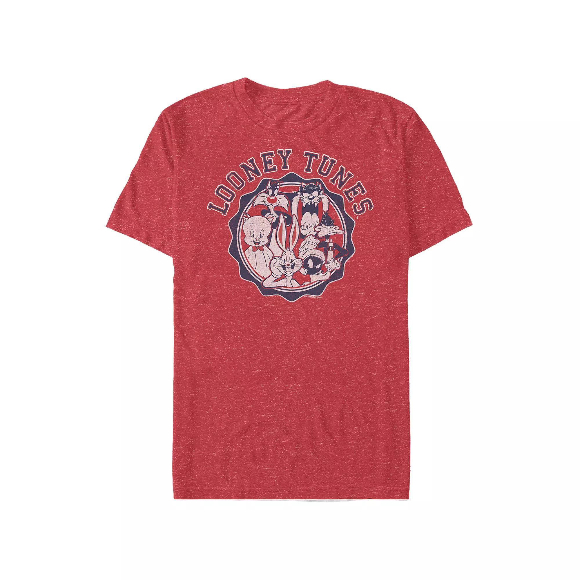 Big & Tall Looney Tunes OG Stamp Graphic Tee, Men's, Size: 3XL, Red Grey Product Image