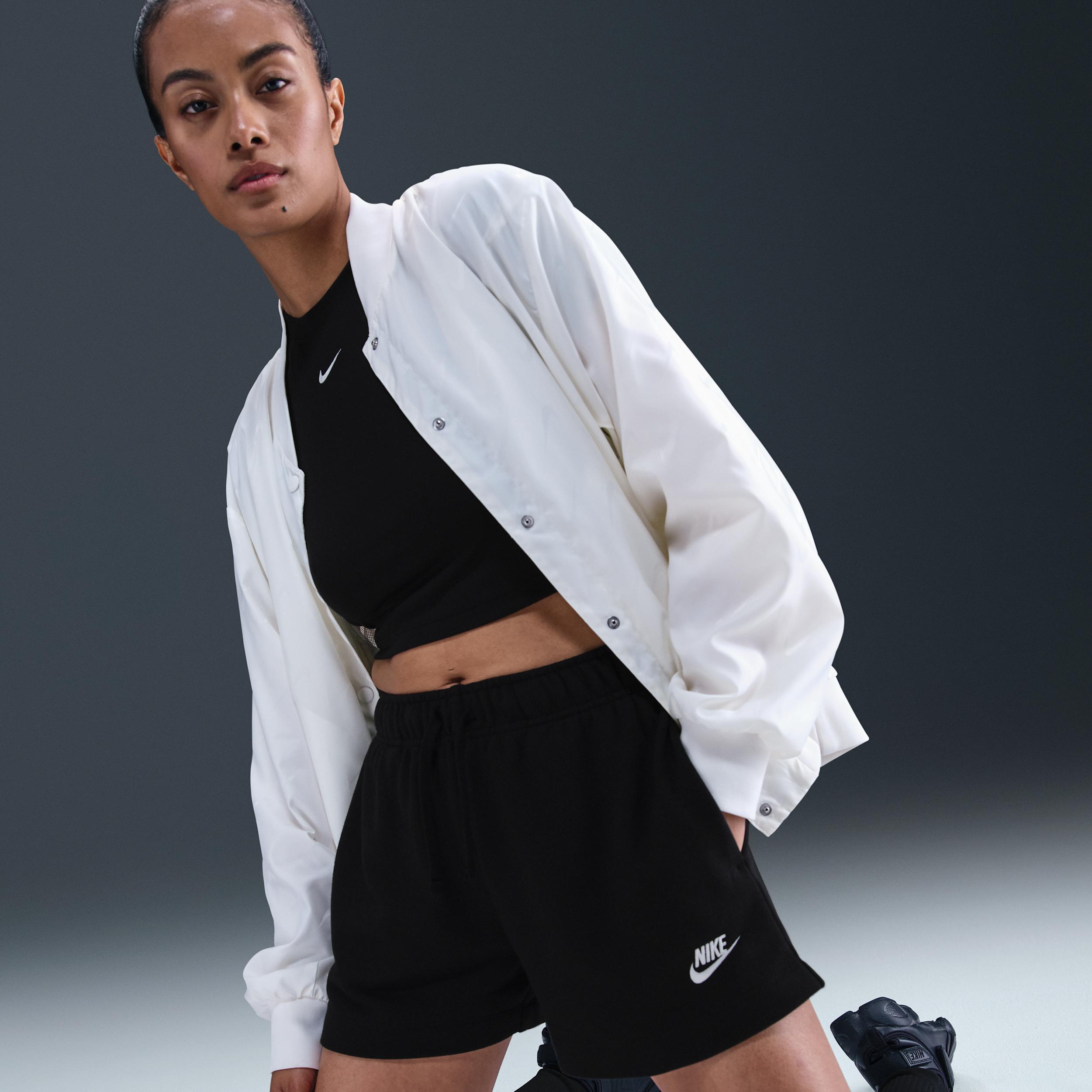 Women's Nike Sportswear Club Fleece Midrise Shorts, Size: XXL, Black Product Image