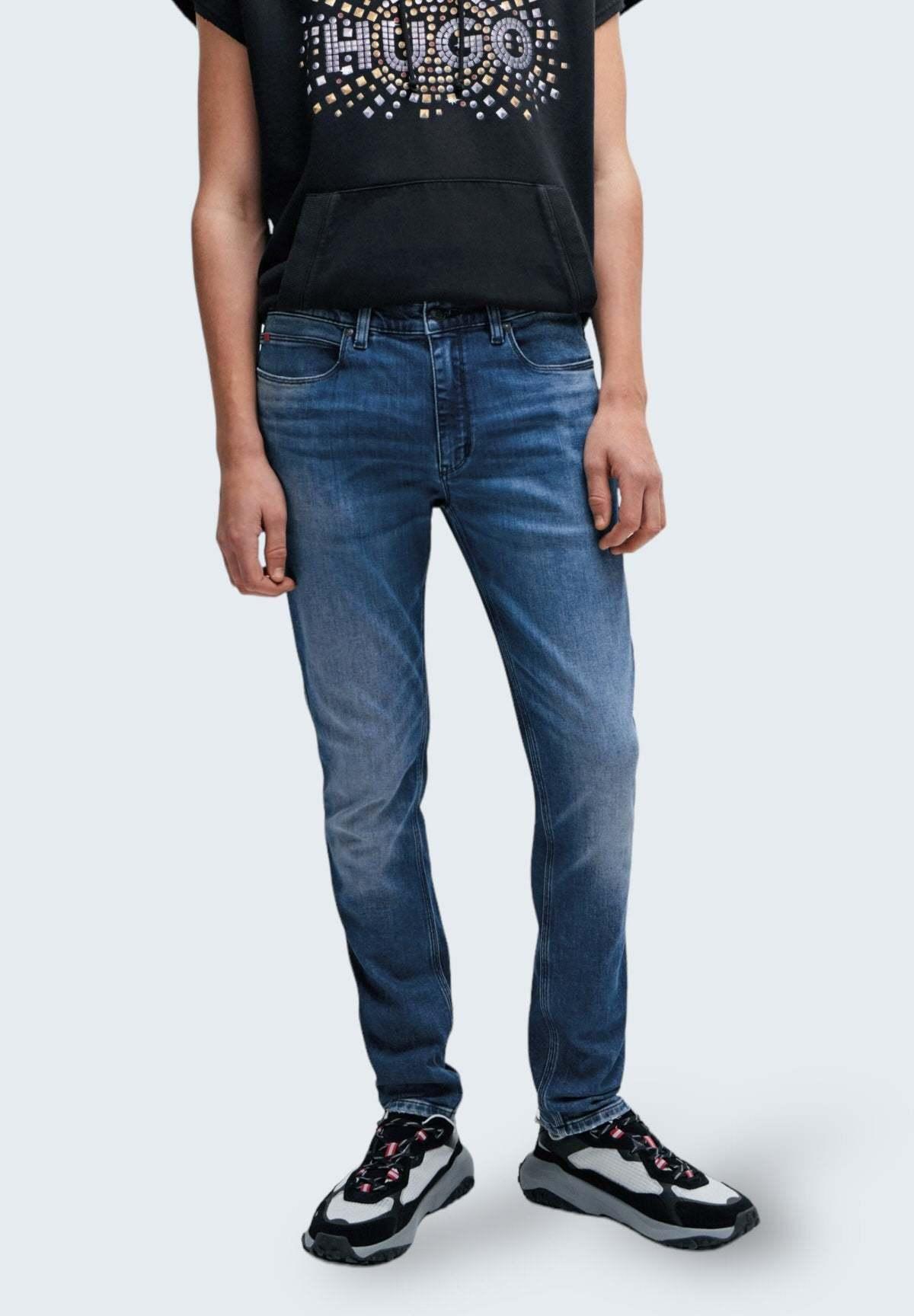 HUGO BOSS Mid-rise Slim-fit Jeans In Blue Product Image
