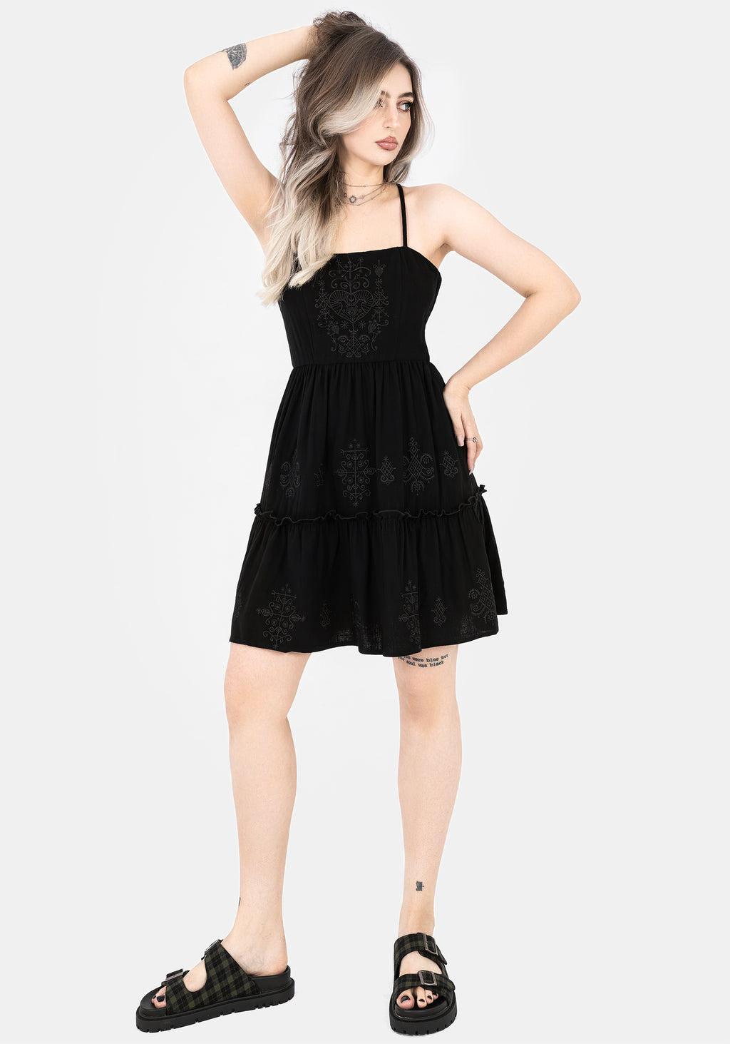 Cordata Embroidered Cami Mini Smock Dress Product Image