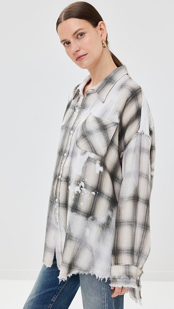 R13 Shredded Seam Drop Neck Shirt | Shopbop Product Image