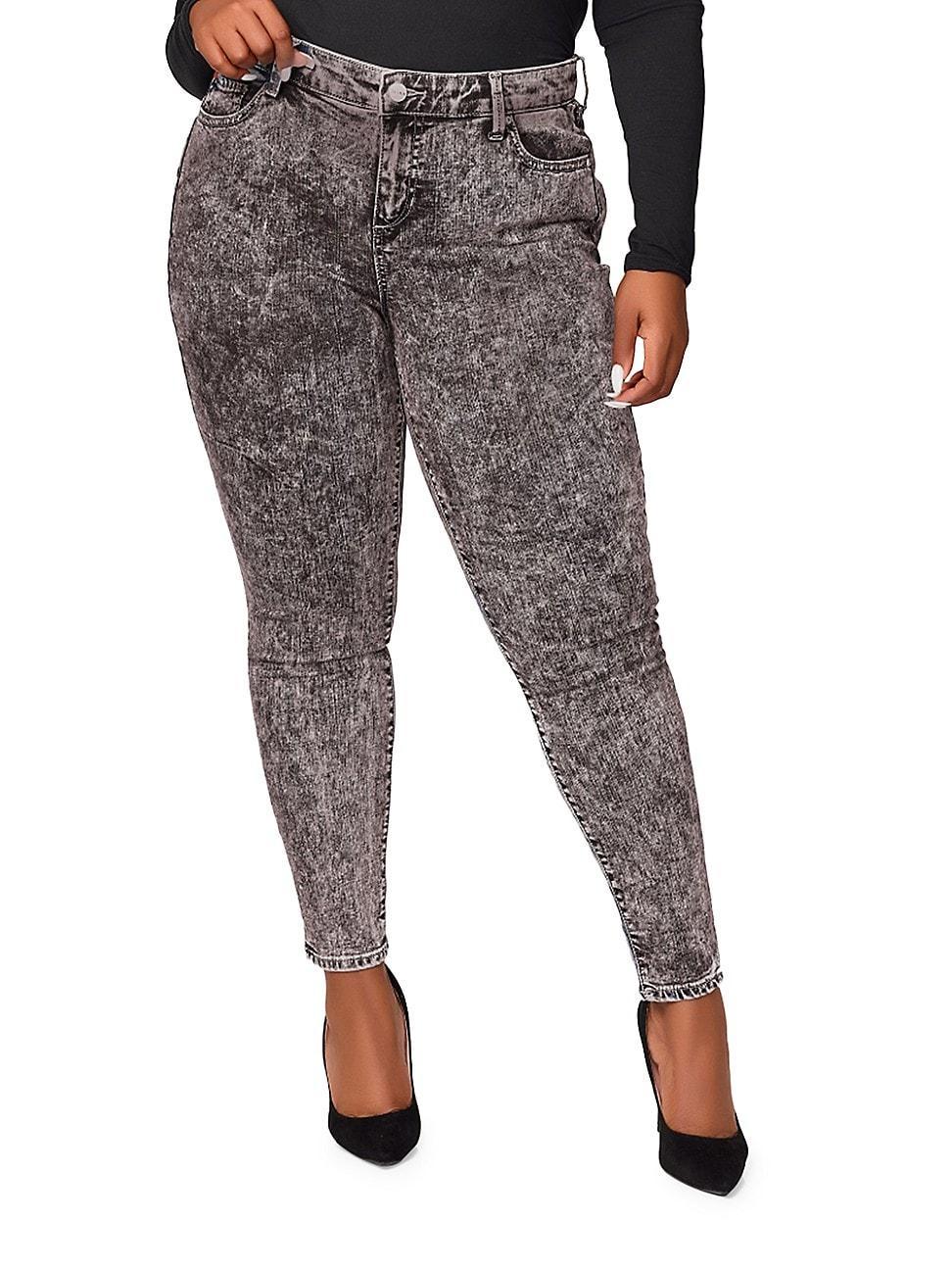 Womens Plus Luciana Mid-Rise Ankle-Length Skinny Jeans Product Image