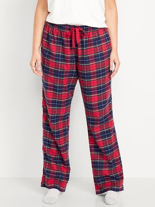 Mid-Rise Flannel Pajama Pants for Women Product Image
