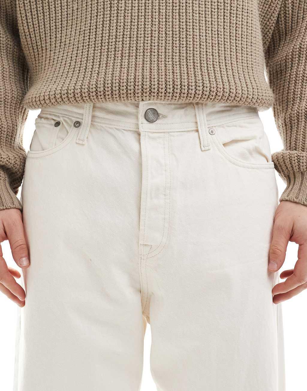 Jack & Jones alex baggy jeans in ecru Product Image