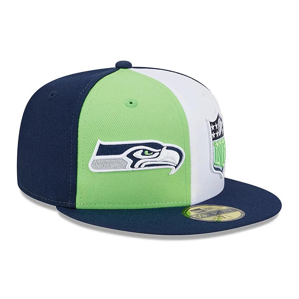 Men's New Era  Neon Green/College Navy Seattle Seahawks 2023 Sideline 59FIFTY Fitted Hat, Size: 7 3/8, Brt Gr Product Image