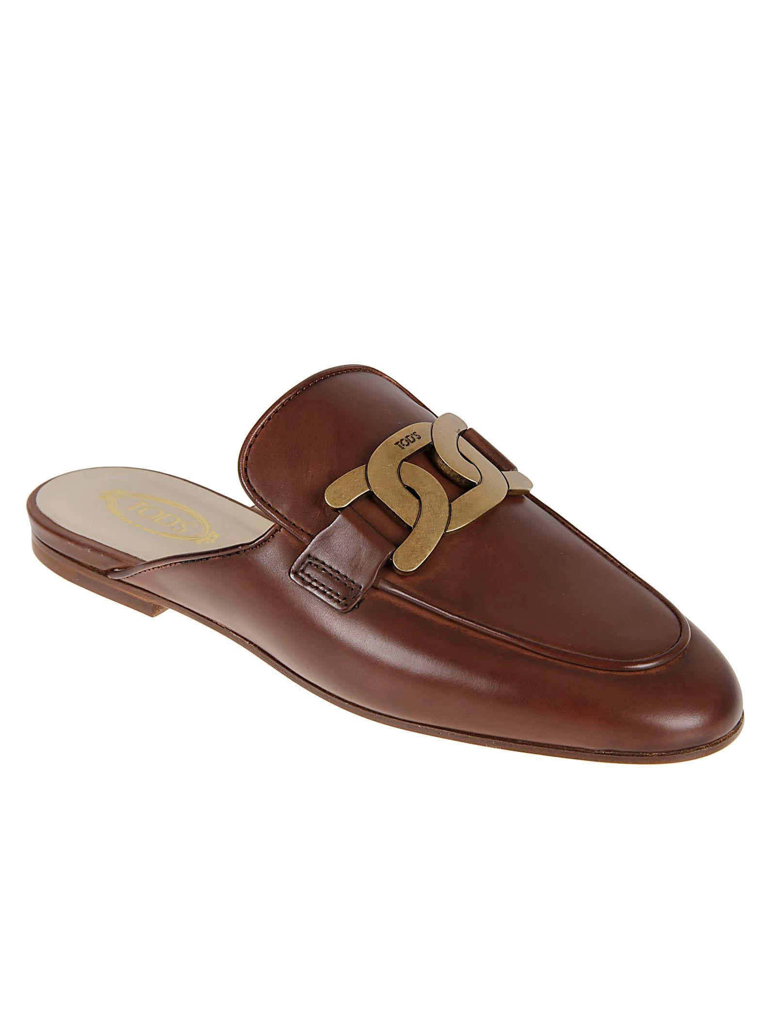 TOD'S Chain-detail Mules In Marrón Product Image