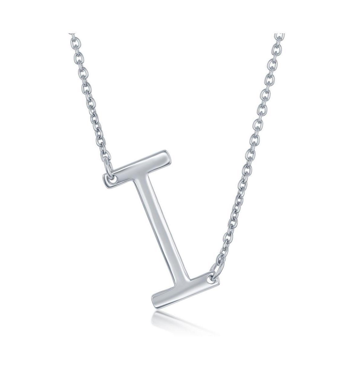 Sterling Silver Sideways Initial Necklace, Women's, Size: 16-18" ADJ, Sterling P Product Image