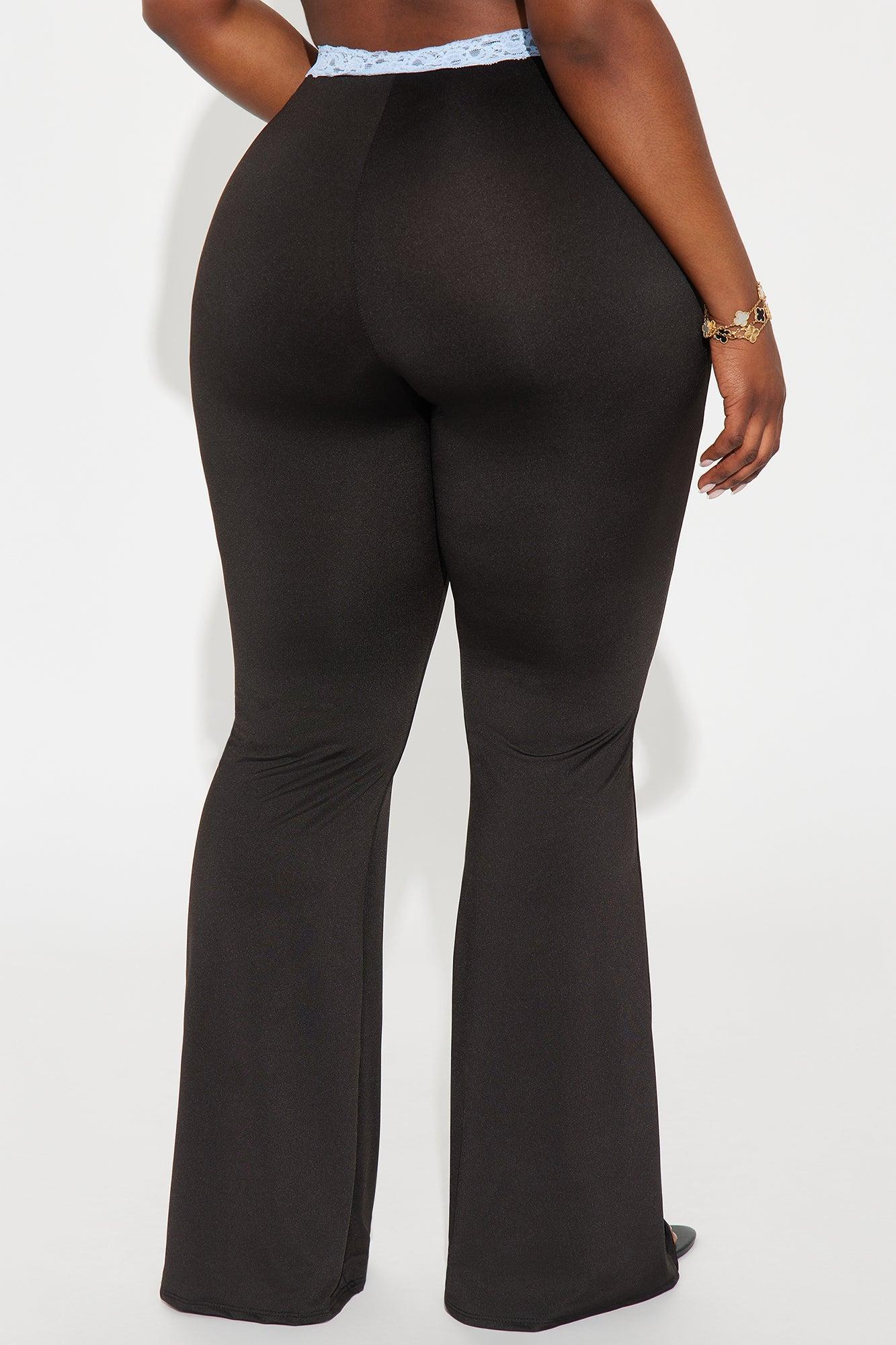 Kimberly Lace Trim Flare Pant - Black Product Image