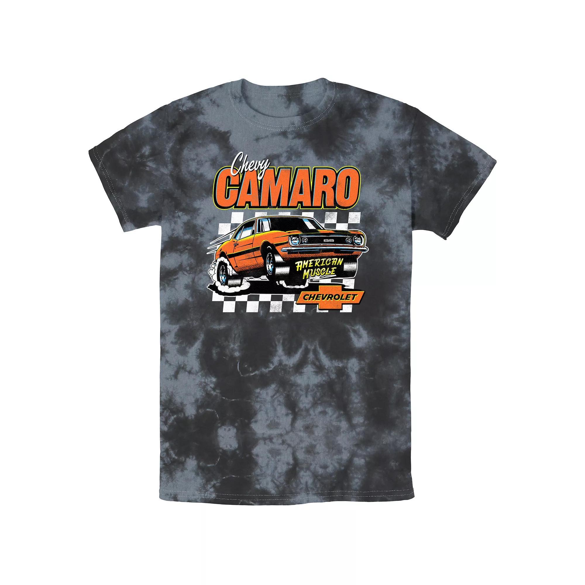 Mens Chevy Camaro American Muscle Bombard Wash Graphic Tee Black Grey Product Image