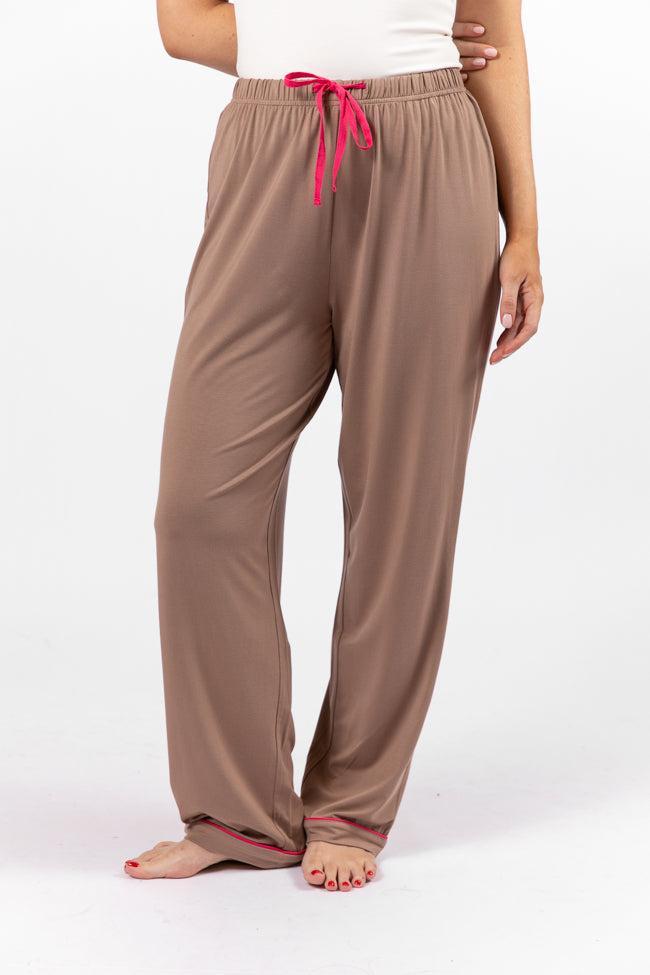 Good To Get Away Brown Pajama Set FINAL SALE Product Image